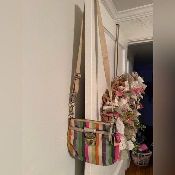 Handbags - Coach Striped Crossbody Bag in Multicolor